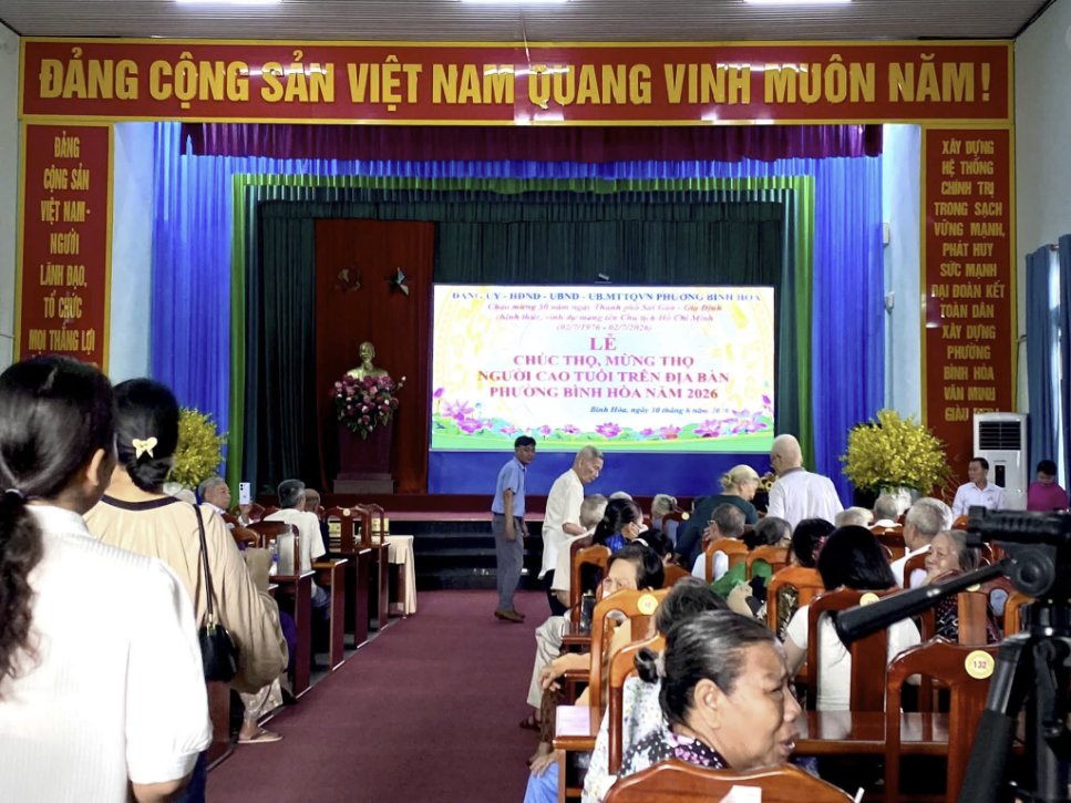 Lễ chúc thọ, mừng thọ người cao tuổi trên địa bàn phường Bình Hoà năm 2026